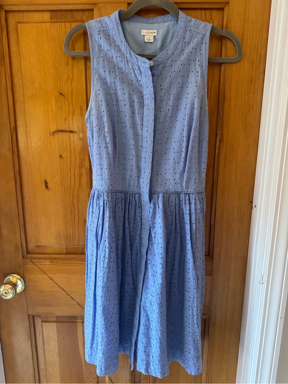 J. Crew Light Blue Eyelet Dress